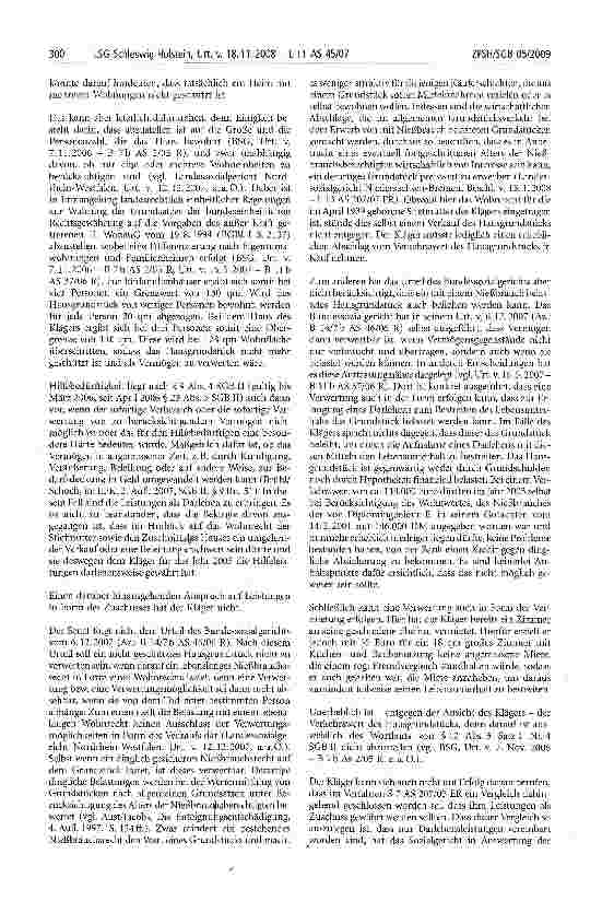Vorschauseite 4: Bebauung; Darlehen; besondere Härte; selbst genutztes Haus; Hilfebedürftiger; Teilung; Vermögen; Verwertung; Zuschuss