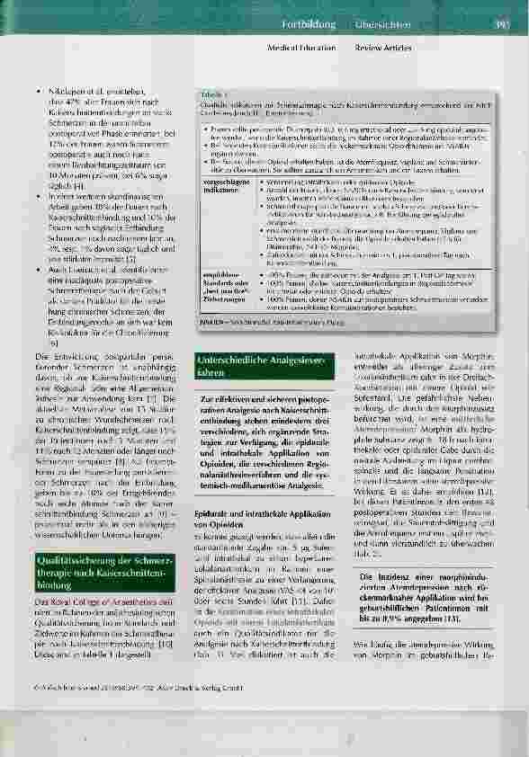 Vorschauseite 2: Schmerztherapie nach Sectio