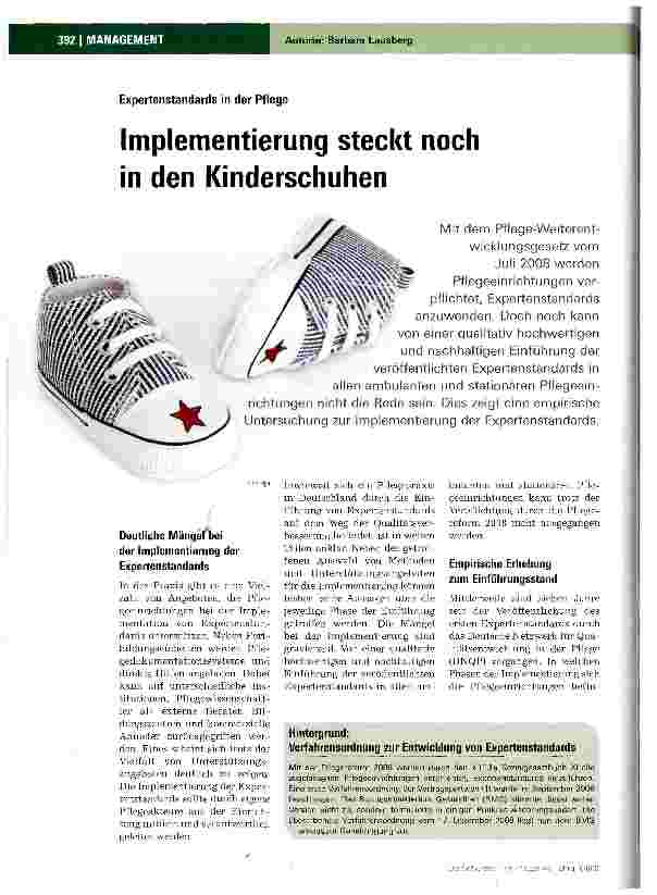 Vorschauseite 1: Implementierung steckt noch in den Kinderschuhen