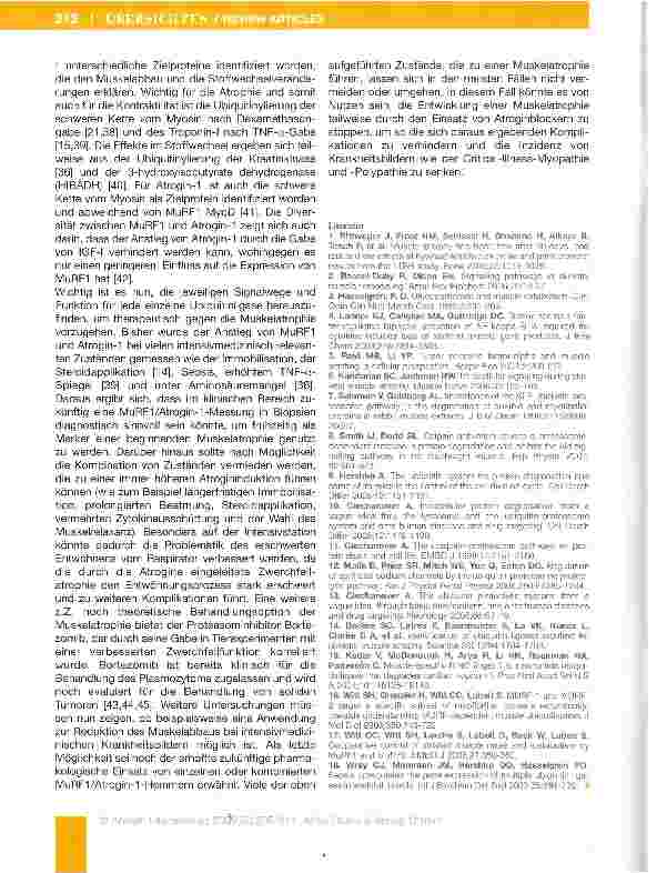 Vorschauseite 4: Die Muskelatrophie in der Intensivmedizin: Molekulare Grundlagen und ihre klinische Relevanz