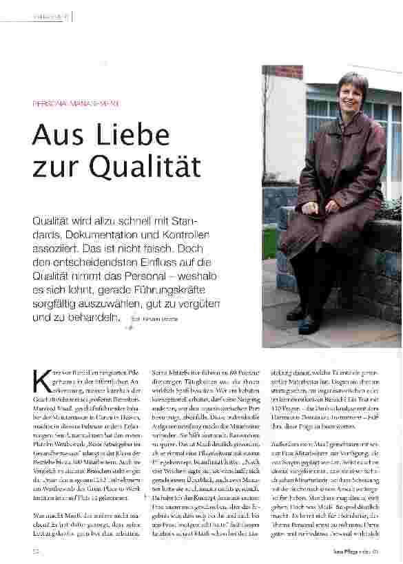 Vorschauseite 1: Aus Liebe zur Qualität