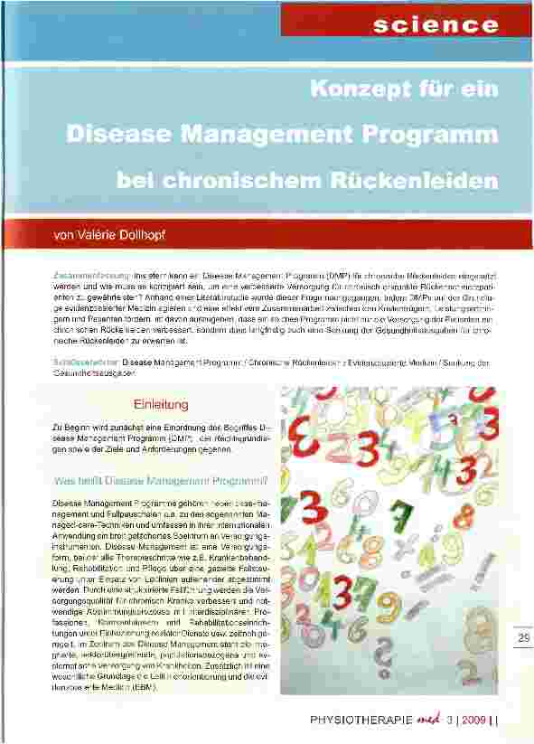 Vorschauseite 1: Konzept für ein Disease Management Programm bei chronischem Rückenleiden