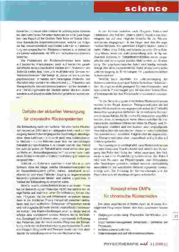 Vorschauseite 3: Konzept für ein Disease Management Programm bei chronischem Rückenleiden
