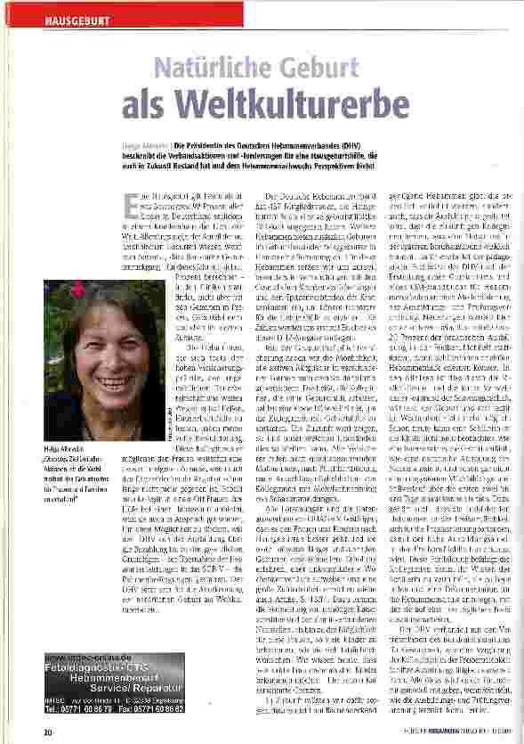 Vorschauseite 1: Natürliche Geburt als Weltkulturerbe