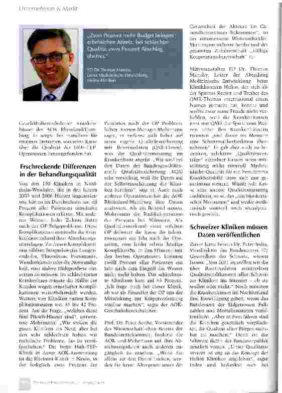 Vorschauseite 2: Informationsmonopol der Kliniken gefallen