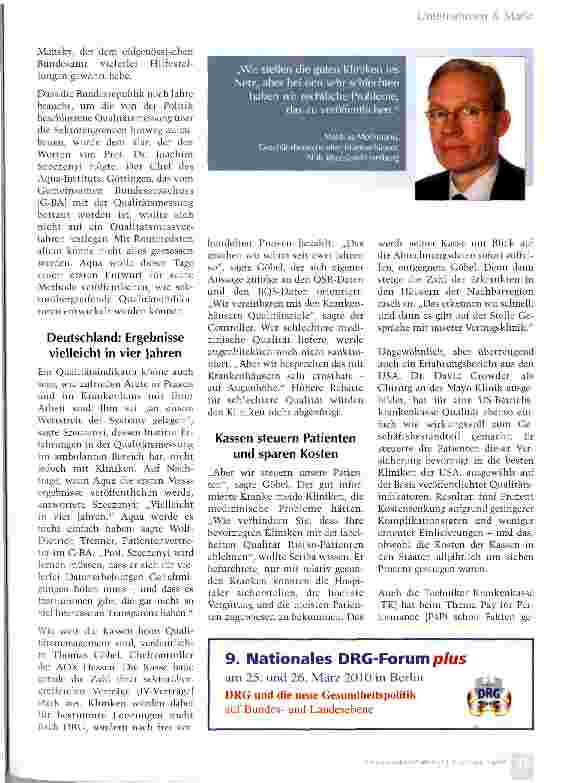 Vorschauseite 3: Informationsmonopol der Kliniken gefallen