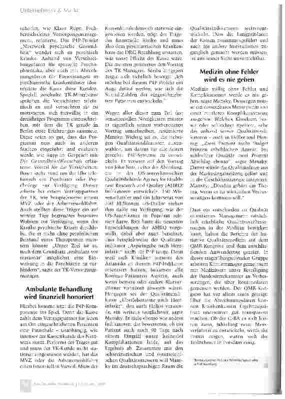 Vorschauseite 4: Informationsmonopol der Kliniken gefallen