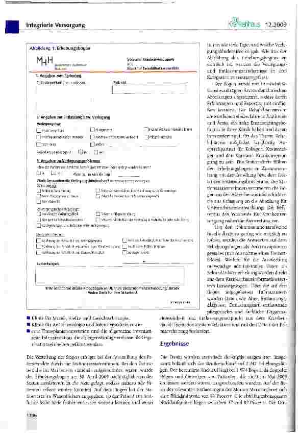 Vorschauseite 2: Hindernisse bei der Patientenentlassung und -Verlegung an einer Universitätsklinik