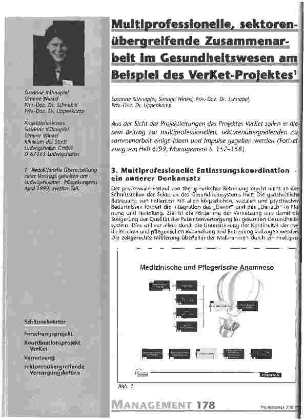Vorschauseite 1: Multiprofessionelle, sektorenübergreifende Zusammenarbeit im Gesundheitswesen am Beispiel des VerKet-Projektes
