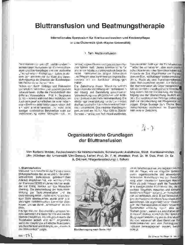 Vorschauseite 1: Organisatorische Grundlagen der Bluttransfusion