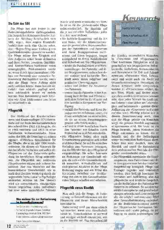 Vorschauseite 3: Ist Rationierung mit Pflegeethik vereinbar?