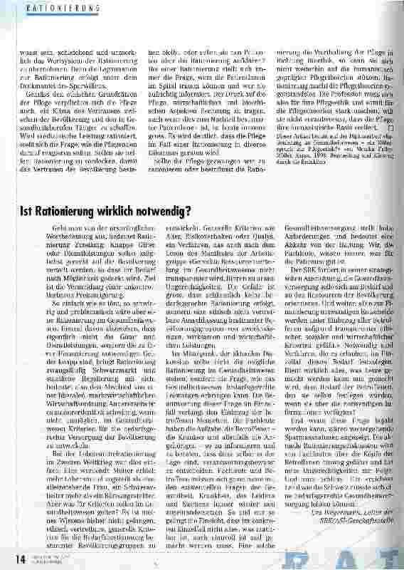 Vorschauseite 5: Ist Rationierung mit Pflegeethik vereinbar?