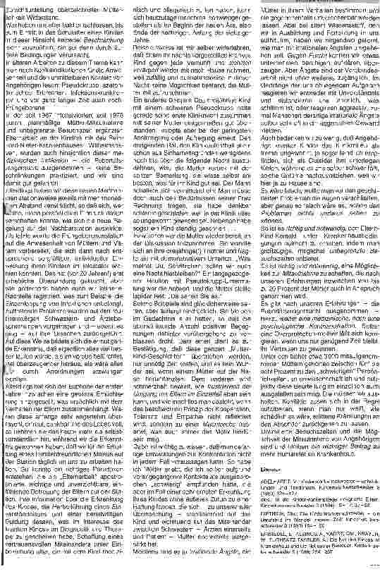 Vorschauseite 3: Indikationen für Elternanwesenheit Medizinisch-therapeutische Erfahrungen - Praktische Lösungen