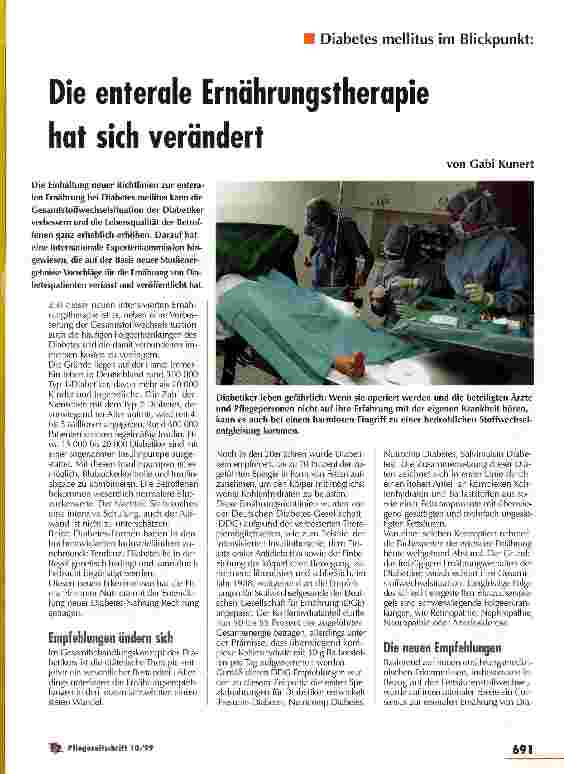 Vorschauseite 1: Die enterale Ernährungstherapie hat sich verändert Diabetes mellitus im Blickpunkt