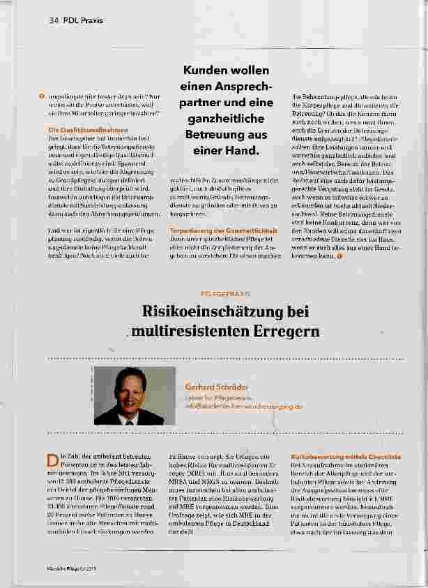 Vorschauseite 1: Risikoeinschätzung bei multiresistenten Erregern