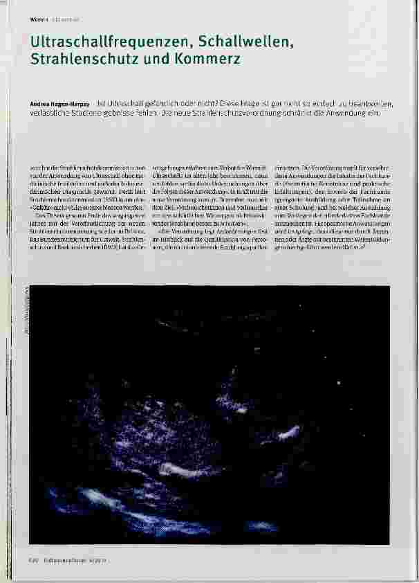 Vorschauseite 1: Ultraschallfrequenzen, Schallwellen, Strahlenschutz und Kommerz