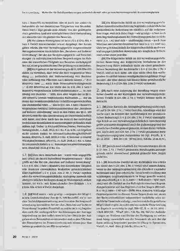 Vorschauseite 4: Maßstäbe für Unfallanerkennungen anlässlich dienstlicher oder personalvertretungsrechtlicher Beamtentätigkeiten im Kontext des §31 Abs. 1 Satz 1 BeamtVG und der §§11, 109 BPersVG
