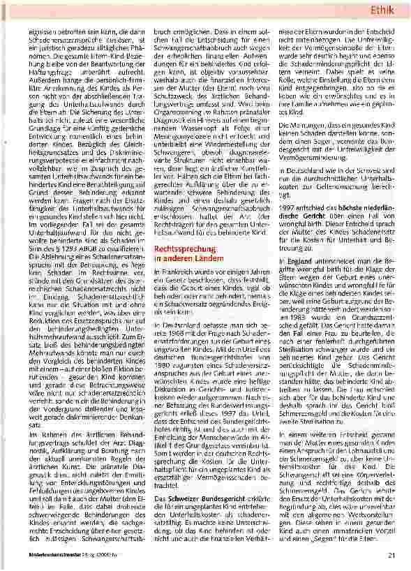 Vorschauseite 2: Wrongful birth Wenn das Kind zum Schadenfall wird