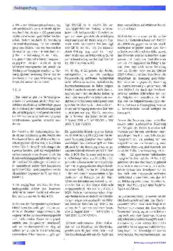 Vorschauseite 3: Erfolgrejche Verfassungsbeschwerde wegen Verweigerung effektiven Rechtsschutzes gegen die Anordnung einer Kontrollbetreuung