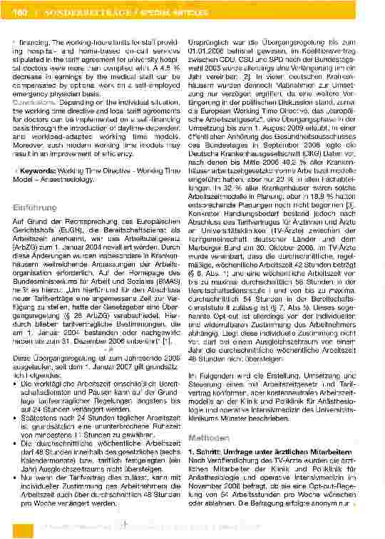 Vorschauseite 3: Kostenneutrale Umsetzung des Arbeitszeitgesetzes ohne Opt-out-Regelungen und 9 % Effizienzsteigerung