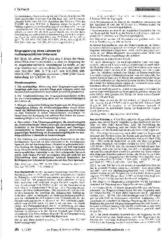 Vorschauseite 1: Eingruppierung eines Lehrers für muttersprachlichen Unterricht