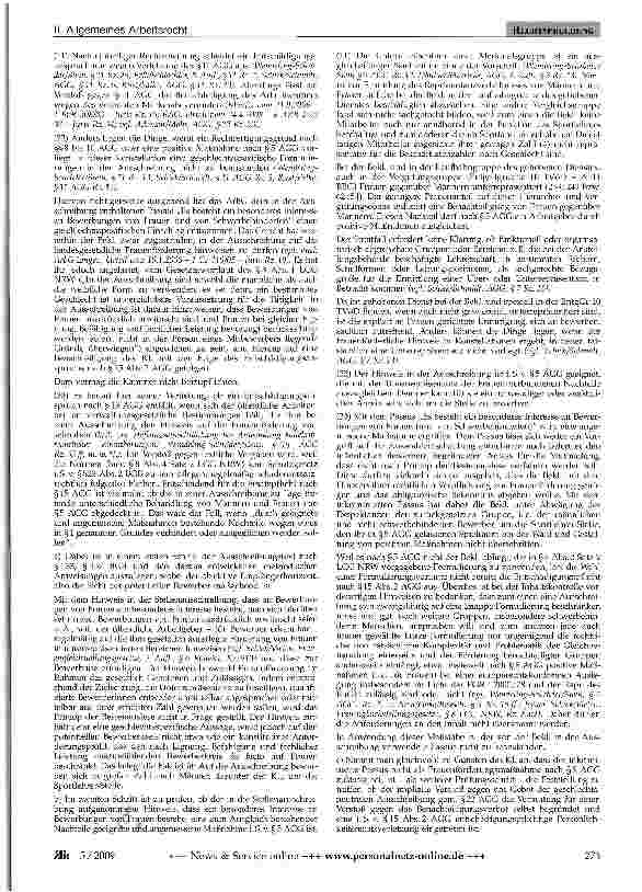 Vorschauseite 3: Diskriminierung von Männern durch frauenfördernden Hinweis in Stellenausschreibungen?GG Art. 33 Abs. 2; AGG §§11,15, 22; LGG NRW § 8