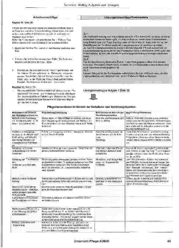 Vorschauseite 4: Aufgaben und Lösungen zur Unterrichtssituation: Pflege und Krankheitserleben eines Menschen mit Bewegungseinschränkung