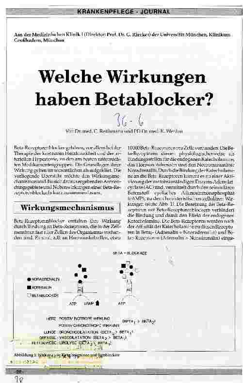 Vorschauseite 1: Welche Wirkungen haben Betablocker?