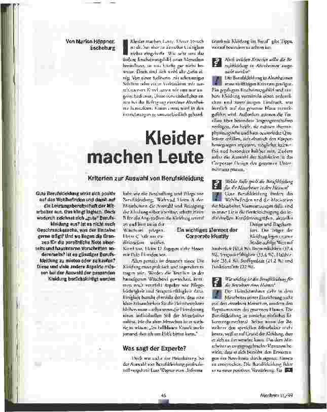 Vorschauseite 1: Kleider machen Leute