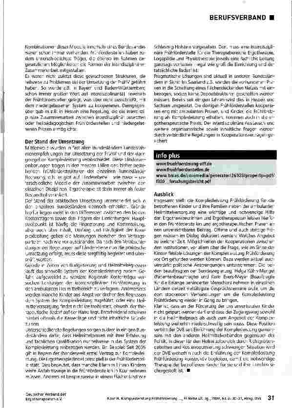 Vorschauseite 2: Komplexleistung Frühförderung -Der mühsame Weg gemeinsamer Förderung