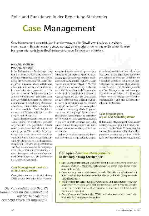 Vorschauseite 1: Rolle und Funktionen in der Begleitung SterbenderCase Management