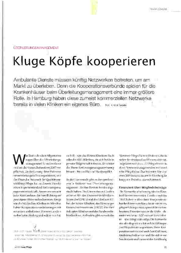 Vorschauseite 1: UBERLEITUNGSMANAGEMENTKluge Köpfe kooperieren