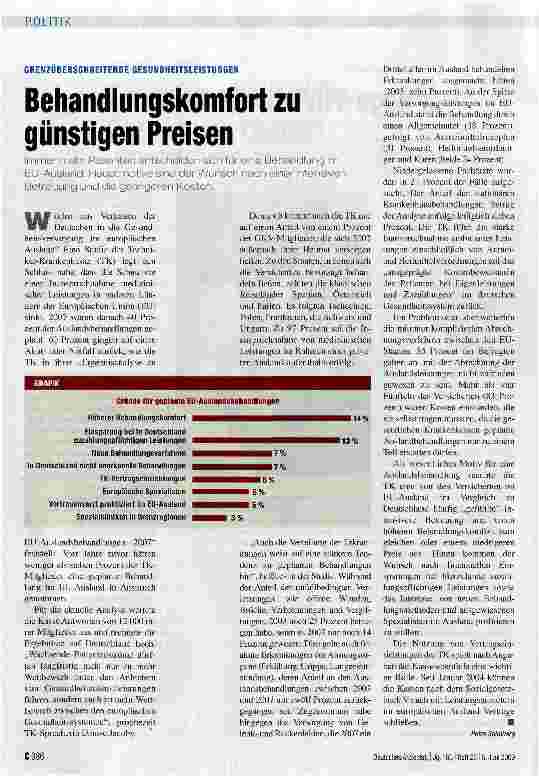 Vorschauseite 1: Behandlungskomfort zu günstigen Preisen