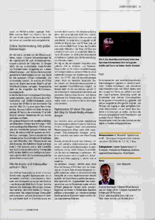 Vorschauseite 2: Digitalisierung im OP - Daten gewinnbringend nutzen