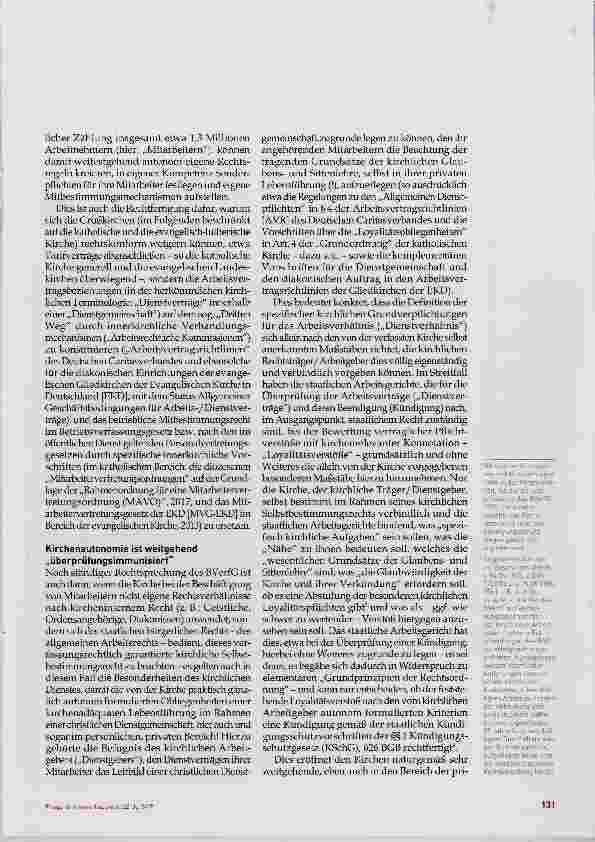 Vorschauseite 2: Kirchen-Arbeitsrecht im Spannungs Verhältnis von BVerfG und EuGH