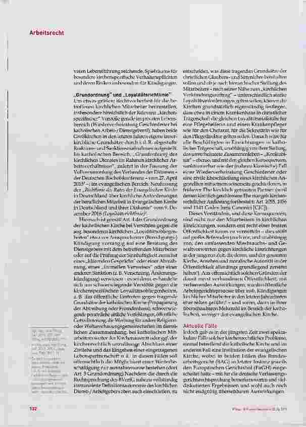 Vorschauseite 3: Kirchen-Arbeitsrecht im Spannungs Verhältnis von BVerfG und EuGH