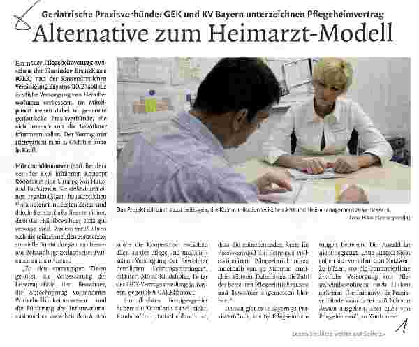 Vorschauseite 1: Alternative zum Heimarzt-Modell