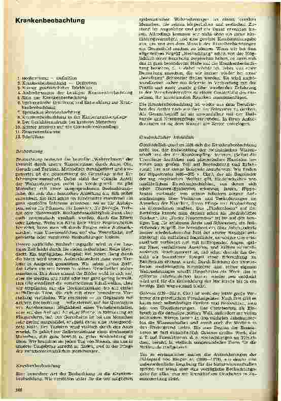Vorschauseite 1: Krankenbeobachtung