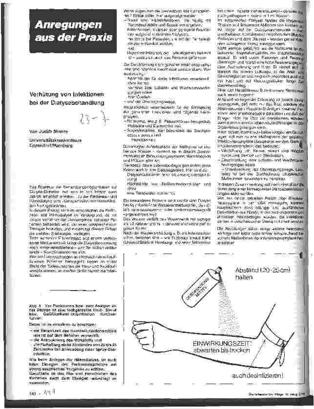 Vorschauseite 1: Verhütung von Infektionen bei der Dialysebehandlung