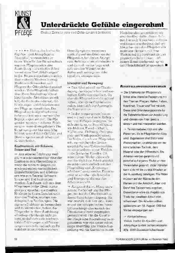 Vorschauseite 5: Kunst und Pflege Zeichen an der Wand