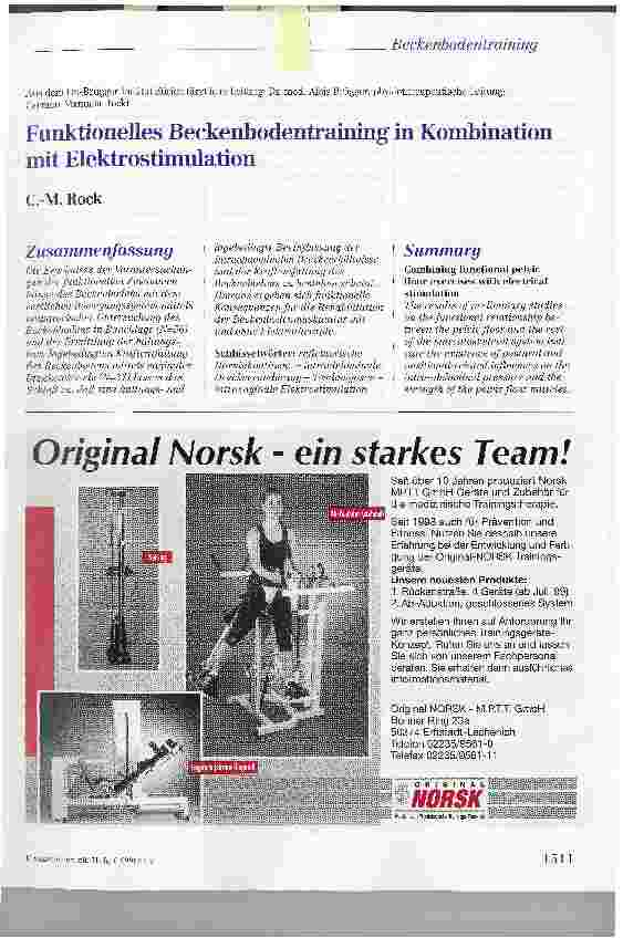 Vorschauseite 1: Funktionelles Beckenbodentraining in Kombination mit Elektrostimidation