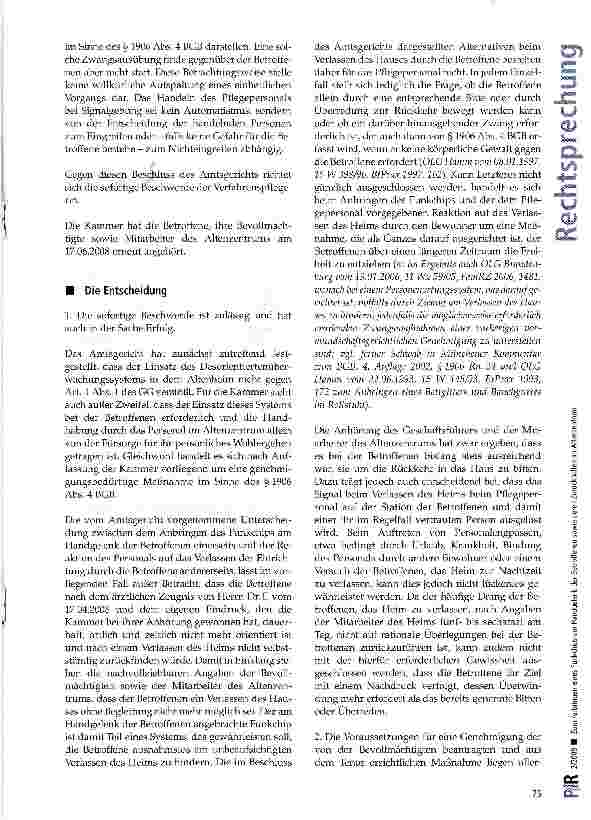 Vorschauseite 2: Zum Anbringen eines Funkchips am Handgelenk der Betroffenen sowie deren Zurückhalten im Altenzentrum