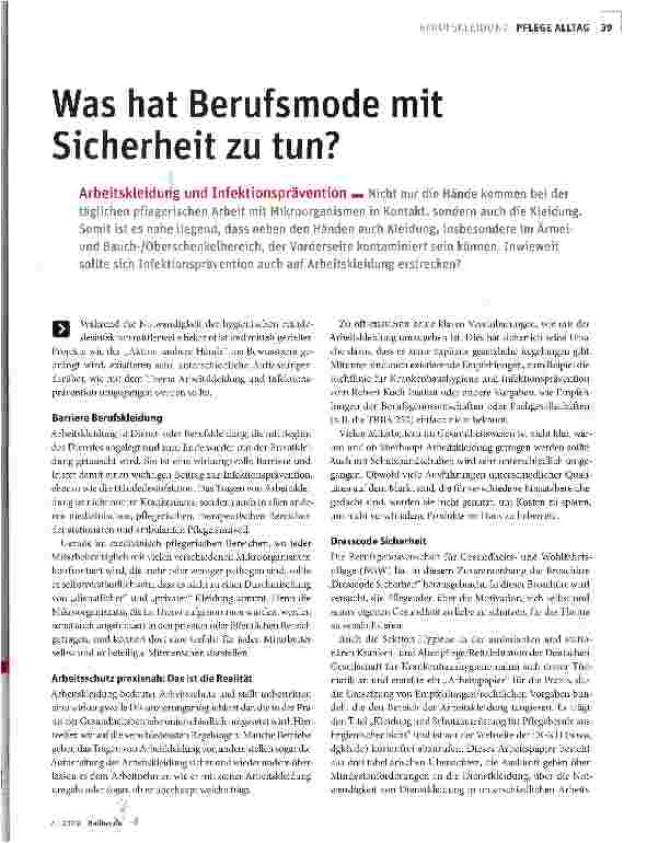 Vorschauseite 1: Was hat Berufsmode mit Sicherheit zu tun?