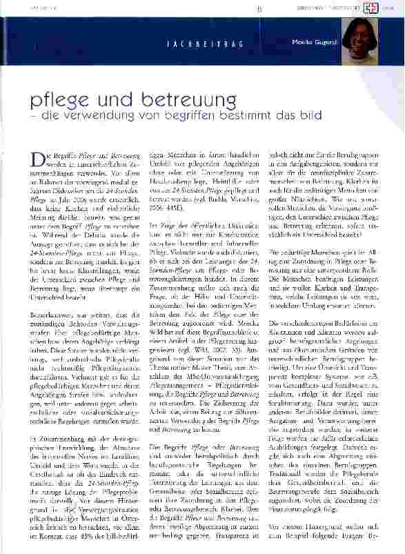 Vorschauseite 1: pflege und betreuung - die Verwendung von begriffen bestimmt das bild
