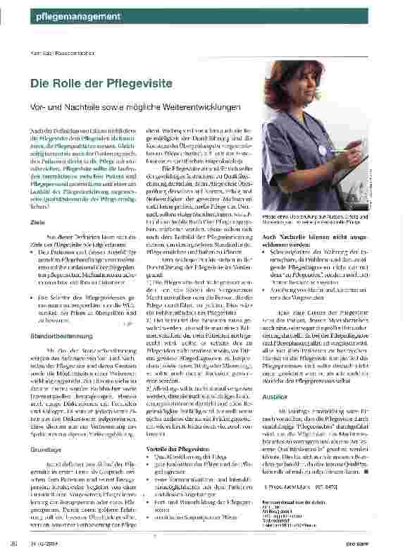 Vorschauseite 1: Die Rolle der Pflegevisite