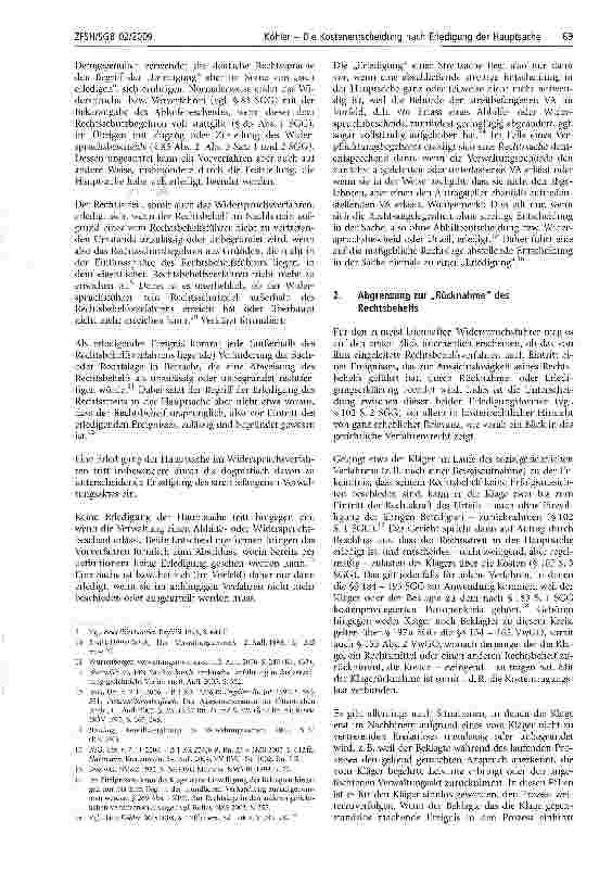 Vorschauseite 3: Die Kostenentscheidung nach Erledigung der Hauptsache im sozialrechtlichen Widerspruchsverfahren