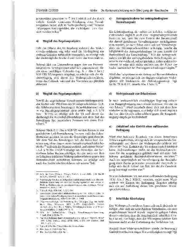Vorschauseite 5: Die Kostenentscheidung nach Erledigung der Hauptsache im sozialrechtlichen Widerspruchsverfahren