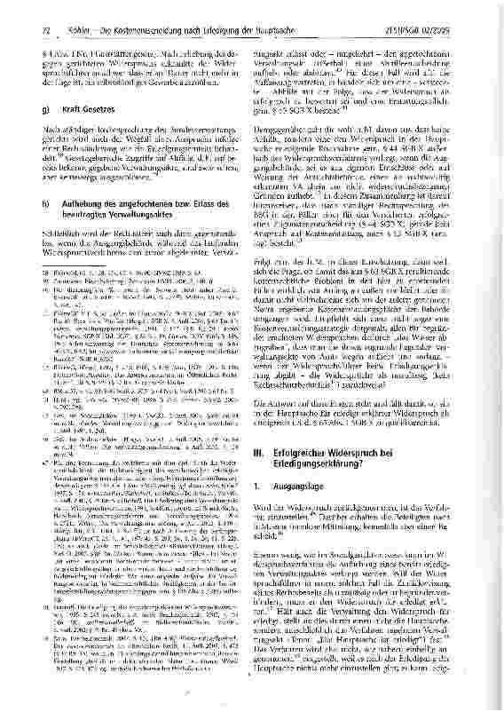 Vorschauseite 6: Die Kostenentscheidung nach Erledigung der Hauptsache im sozialrechtlichen Widerspruchsverfahren