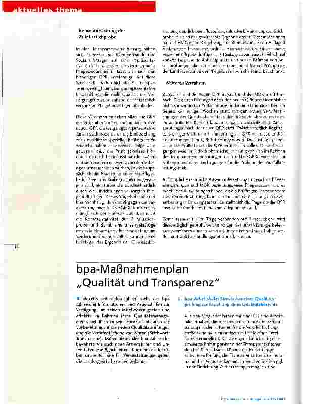Vorschauseite 3: Aktuelle Entwicklung rund um die Qualitätsprüfungen