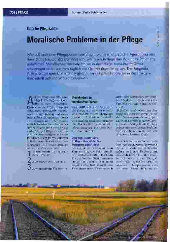 Vorschauseite 1: Moralische Probleme in der Pflege